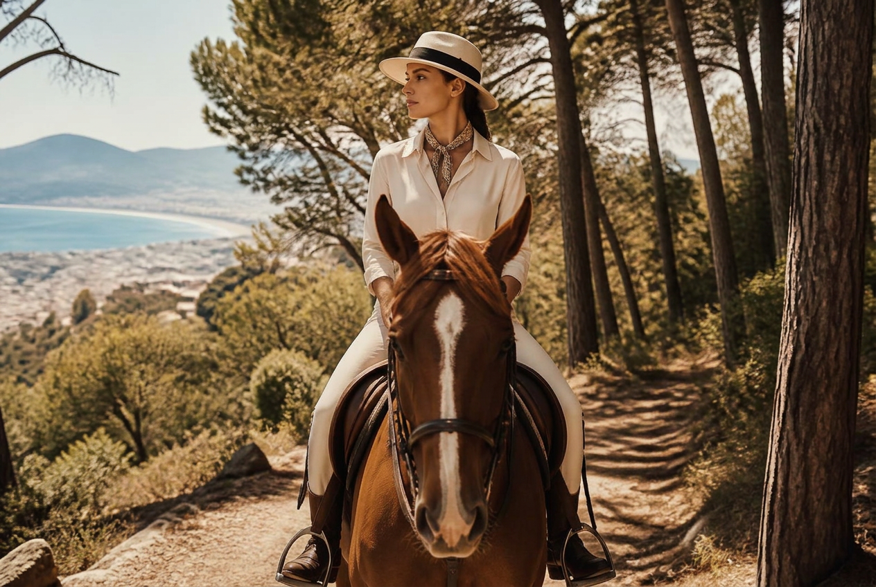 Horse riding in the hills